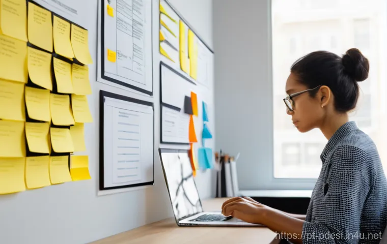 제품디자인 입문자들을 위한 추천 강의 - A focused Product Designer, a woman in her late 20s, wearing smart casual attire including a modest ...