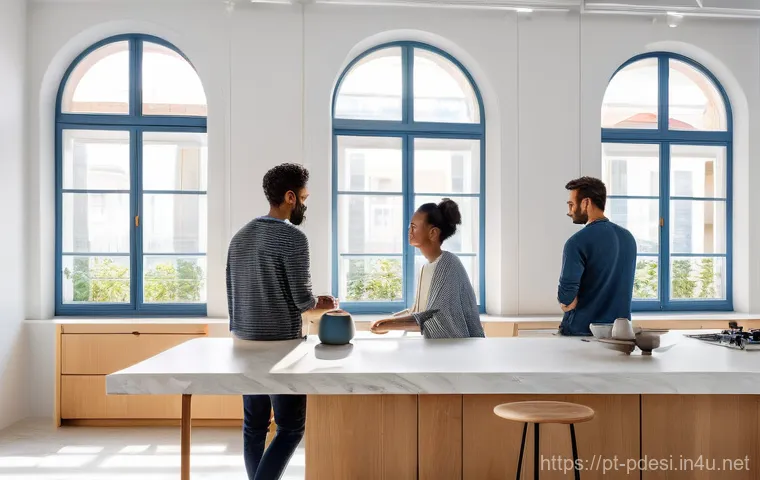 제품디자인 초보자를 위한 입문 가이드 - **"A vibrant and diverse team of product designers in a modern, open-plan studio in Lisbon, Portugal...