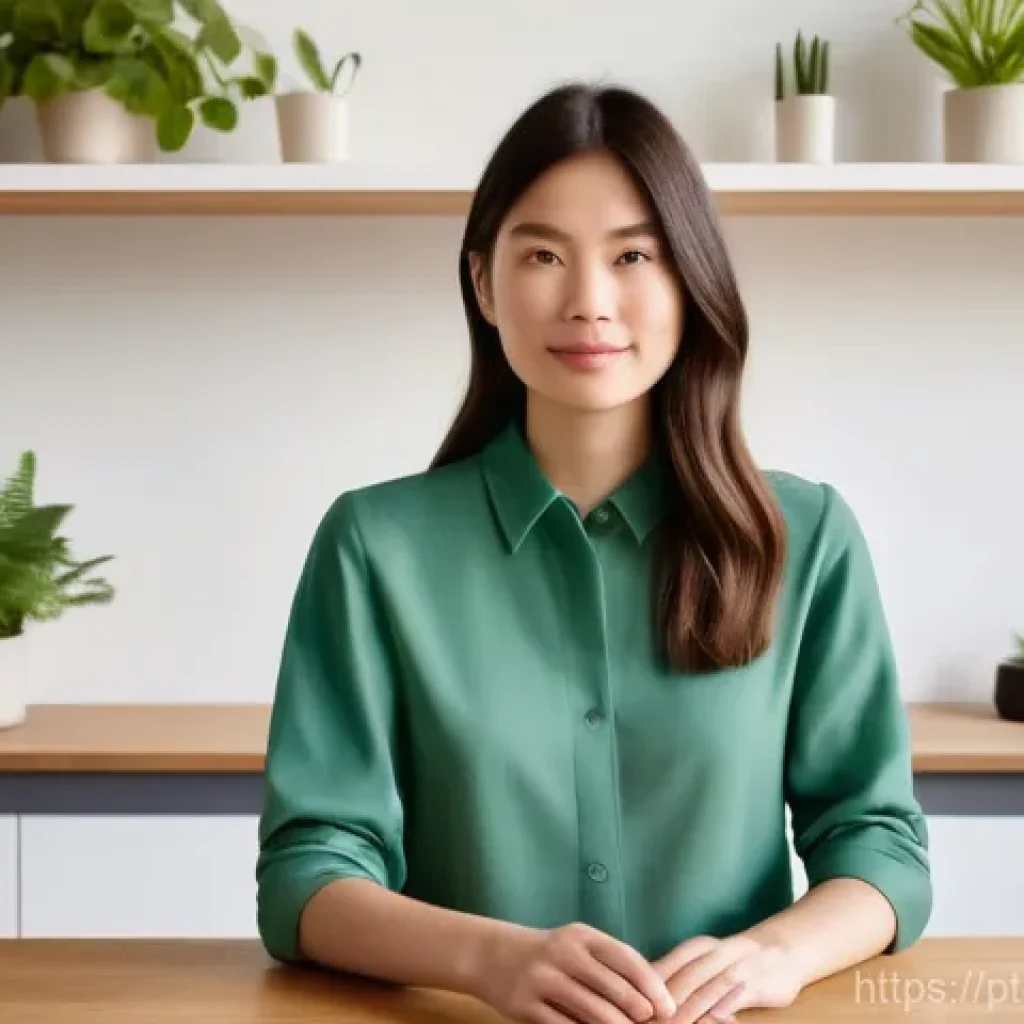 제품디자인 분야에서의 트렌드 변화 - **Prompt: "A serene, sunlit design studio where a thoughtful female product designer, aged late 20s,...