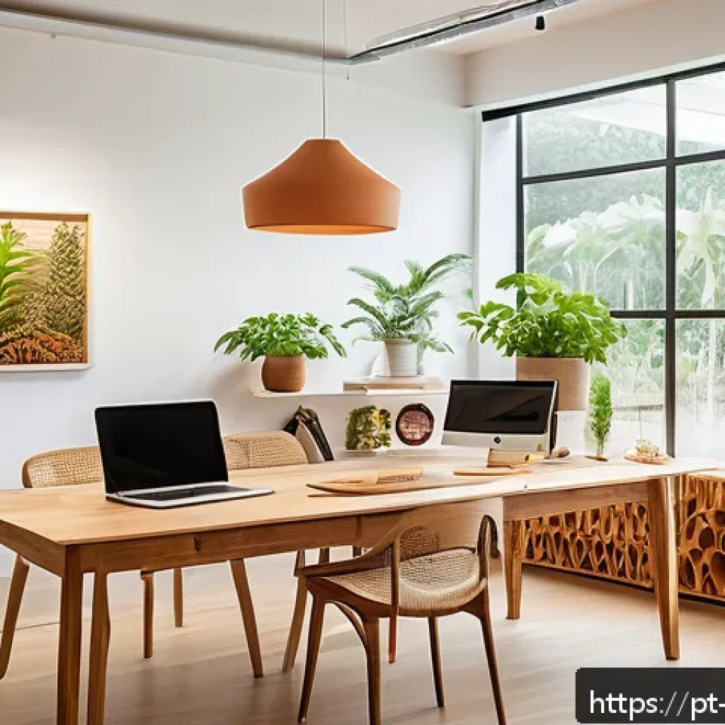 제품디자인 관련 논문 및 참고 서적 소개 - A modern sustainable product design workspace in Brazil, showcasing eco-friendly materials like cert...