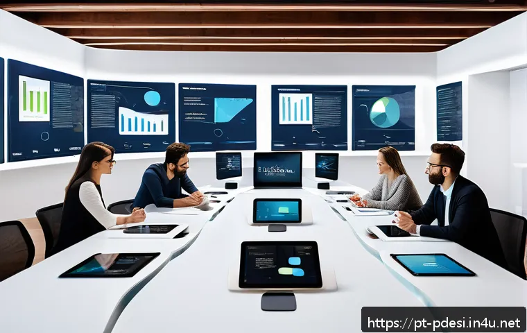 제품디자인 자격증 취득 후의 커리어 패스 - A modern startup office environment with a diverse team of young professionals collaborating around ...